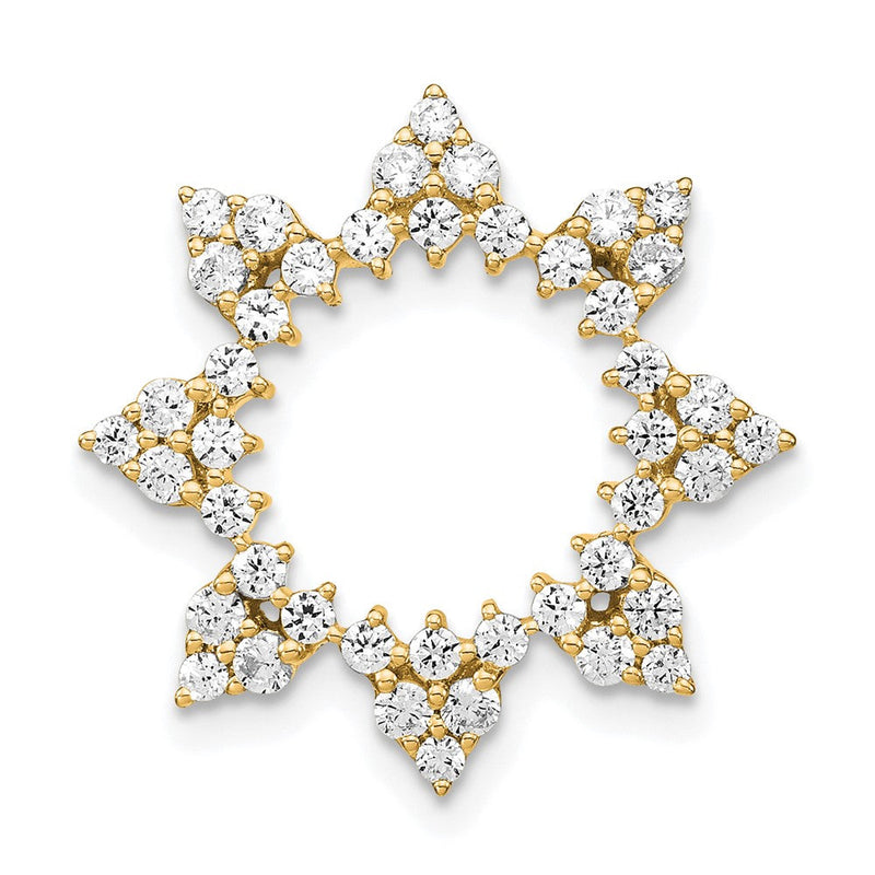 14K Gelbgold Im Labor Gezüchtet Diamant Vs/si Fgh Fantasie Kreis Kette Anhänger