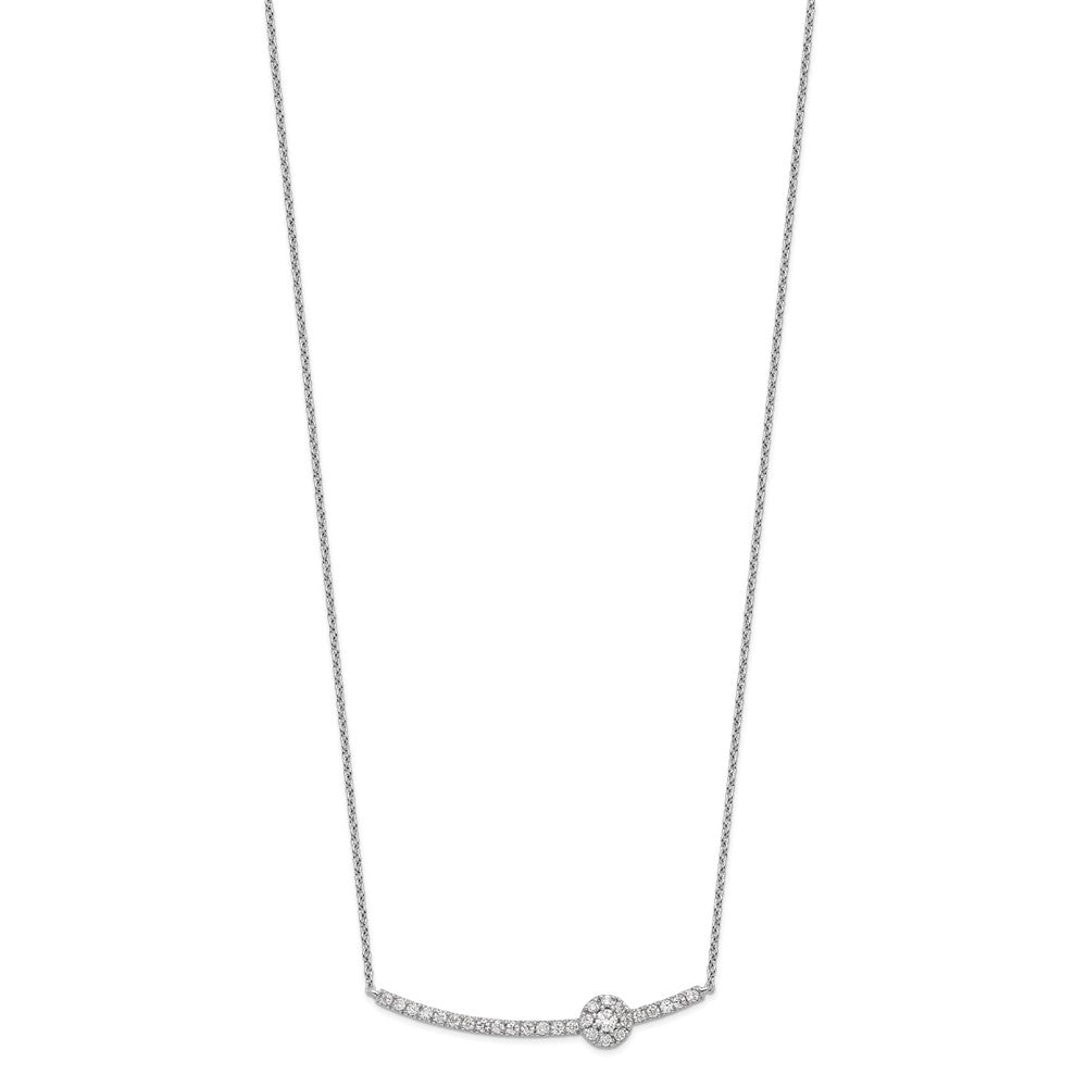14K Weißgold 1/2 Ct. Im Labor Gezüchtet Diamant Vs/si+ G+ 18 Zoll Fantasie Stab Halskette