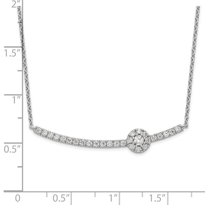 14K Weißgold 1/2 Ct. Im Labor Gezüchtet Diamant Vs/si+ G+ 18 Zoll Fantasie Stab Halskette