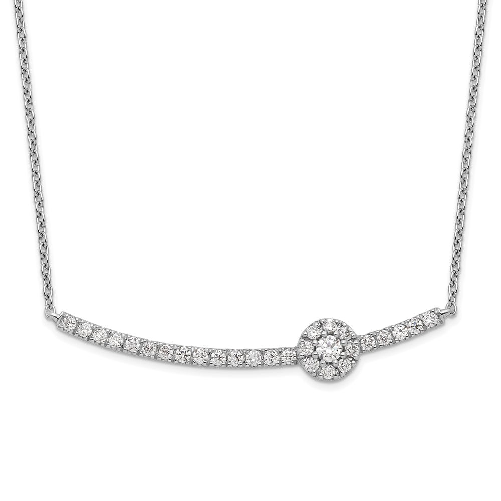 14K Weißgold 1/2 Ct. Im Labor Gezüchtet Diamant Vs/si+ G+ 18 Zoll Fantasie Stab Halskette