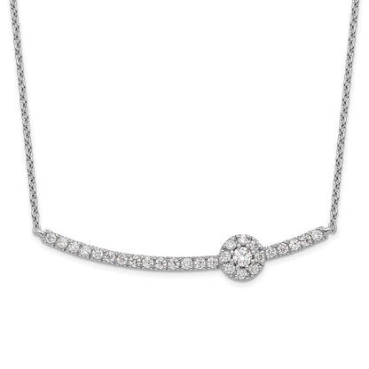 14K Weißgold 1/2 Ct. Im Labor Gezüchtet Diamant Vs/si+ G+ 18 Zoll Fantasie Stab Halskette