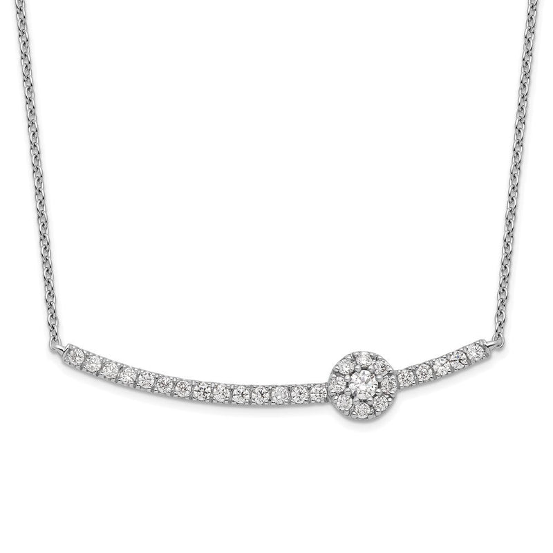 14K Weißgold 1/2 Ct. Im Labor Gezüchtet Diamant Vs/si+ G+ 18 Zoll Fantasie Stab Halskette