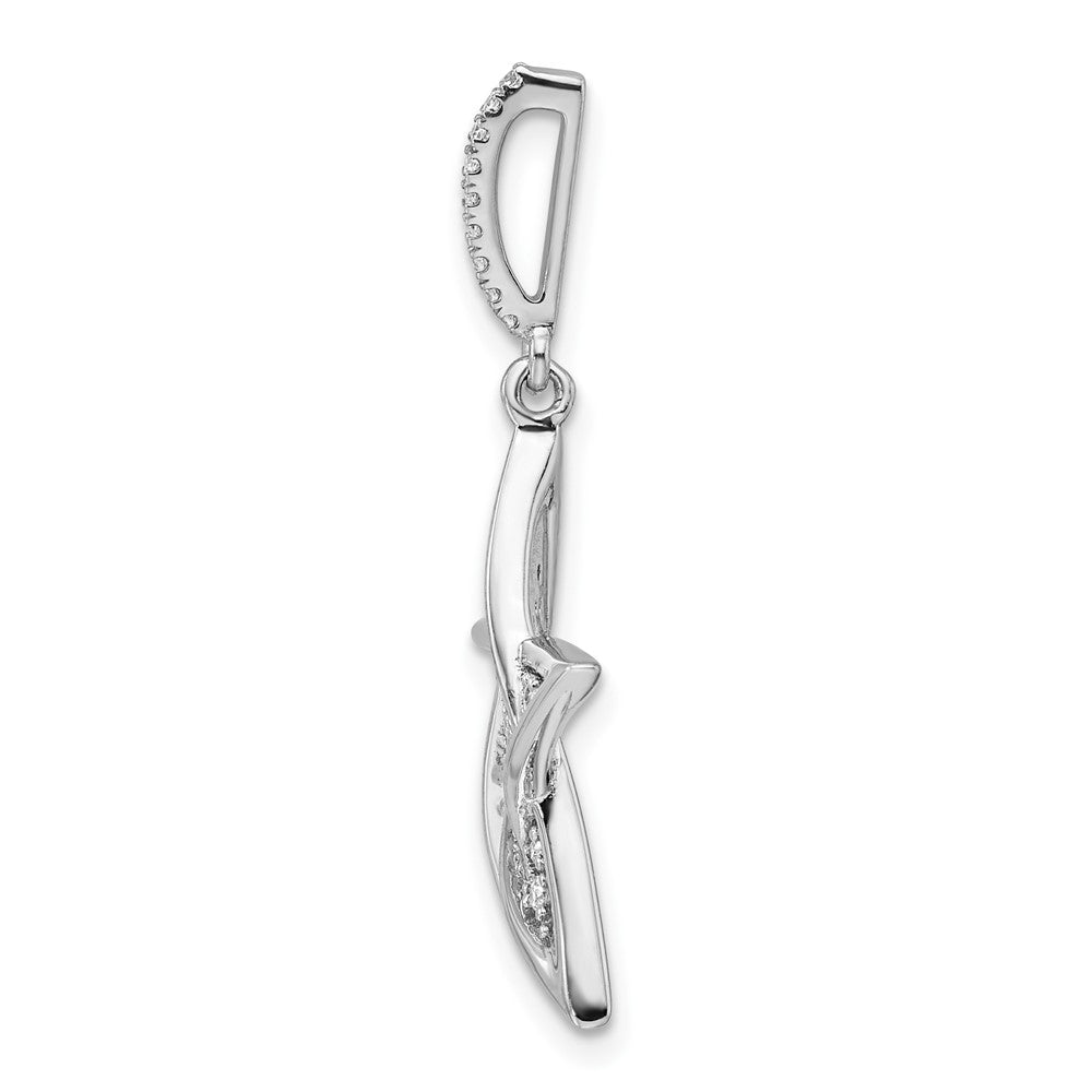 14K Weißgold Polierter Stern-Anhänger