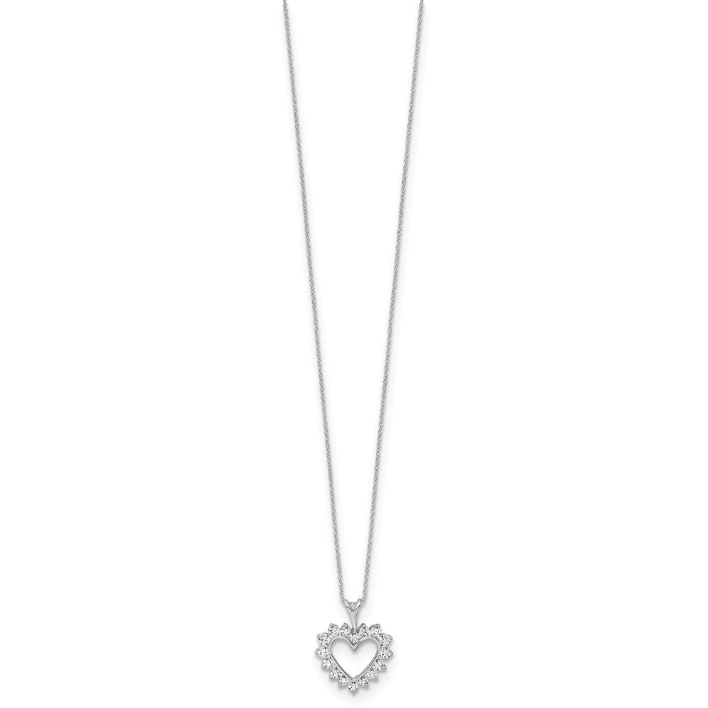 10K Weißgold 0,5 ct. im Labor gezüchteter Diamant VS/SI+ G+ 18 Zoll Herz-Anhänger-Halskette
