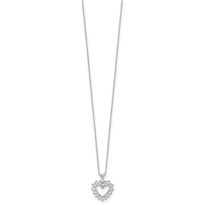 10K Weißgold 0,5 ct. im Labor gezüchteter Diamant VS/SI+ G+ 18 Zoll Herz-Anhänger-Halskette