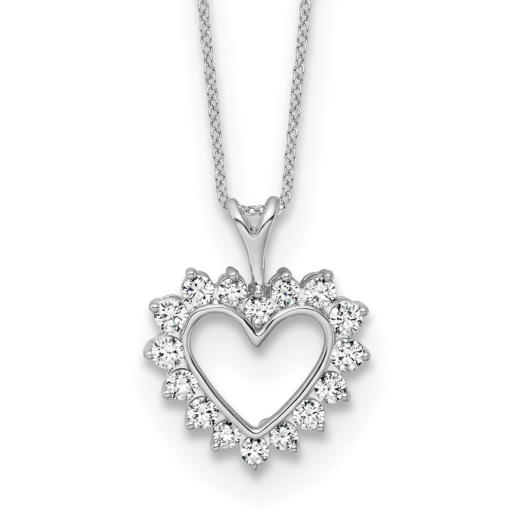 10K Weißgold 0,5 ct. im Labor gezüchteter Diamant VS/SI+ G+ 18 Zoll Herz-Anhänger-Halskette
