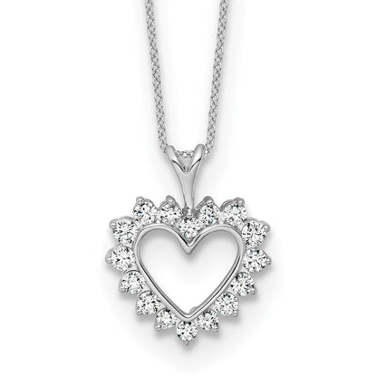 10K Weißgold 0,5 ct. im Labor gezüchteter Diamant VS/SI+ G+ 18 Zoll Herz-Anhänger-Halskette