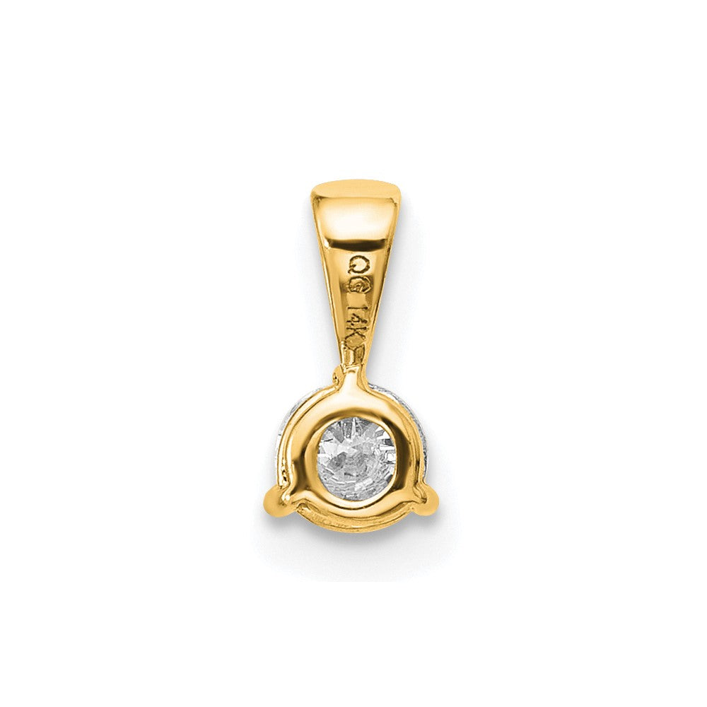 14K Gelbgold Dreikrallen-Solitär-Anhänger mit 0,25 ct. Labordiamant VS/SI+ G+