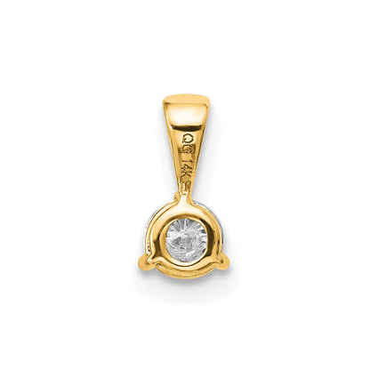 14K Gelbgold Dreikrallen-Solitär-Anhänger mit 0,25 ct. Labordiamant VS/SI+ G+