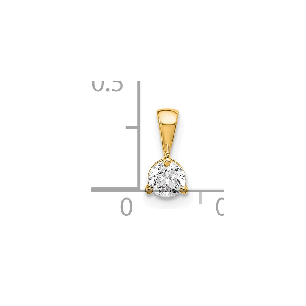 14K Gelbgold Dreikrallen-Solitär-Anhänger mit 0,25 ct. Labordiamant VS/SI+ G+