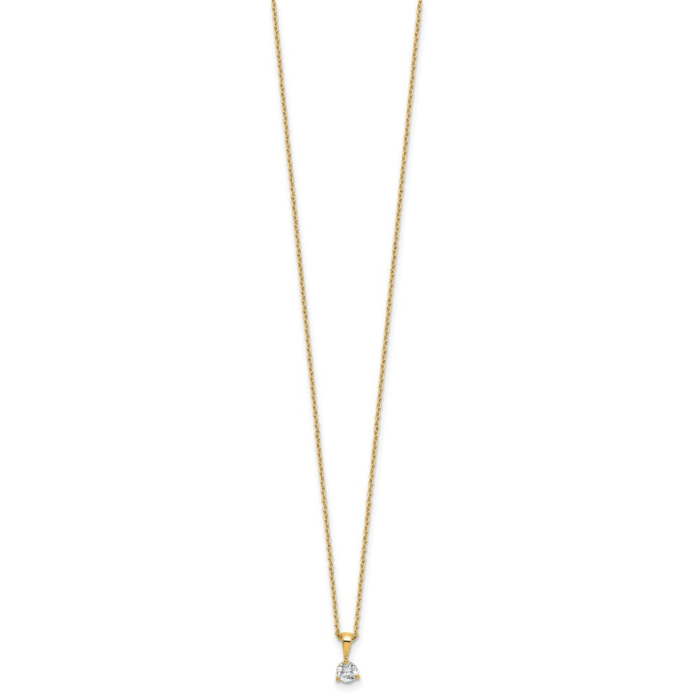 14K Gelbgold Solitär-Anhängerkette mit 0,25 ct. Laborgezüchtetem Diamant VS/SI+ G+, Dreikrallenfassung, 18 Zoll