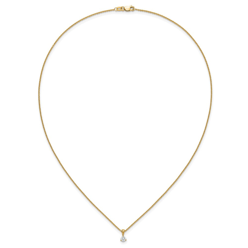 14K Gelbgold Solitär-Anhängerkette mit 0,25 ct. Laborgezüchtetem Diamant VS/SI+ G+, Dreikrallenfassung, 18 Zoll