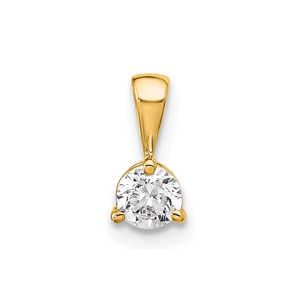 14K Gelbgold Dreikrallen-Solitär-Anhänger mit 0,25 ct. Labordiamant VS/SI+ G+