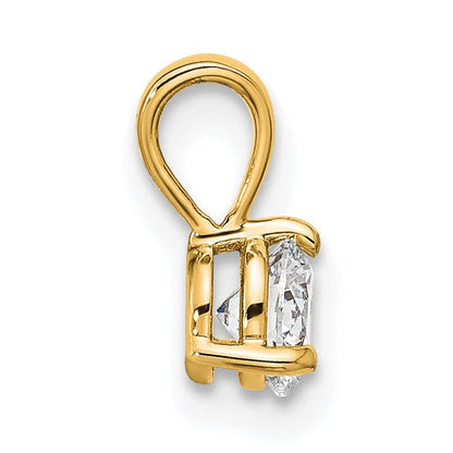 14K Gelbgold 0,33 ct. Laborgezüchteter Diamant VS/SI+ G+ Dreikrappen-Solitär-Anhänger