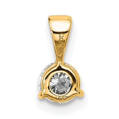 14K Gelbgold 0,33 ct. Laborgezüchteter Diamant VS/SI+ G+ Dreikrappen-Solitär-Anhänger