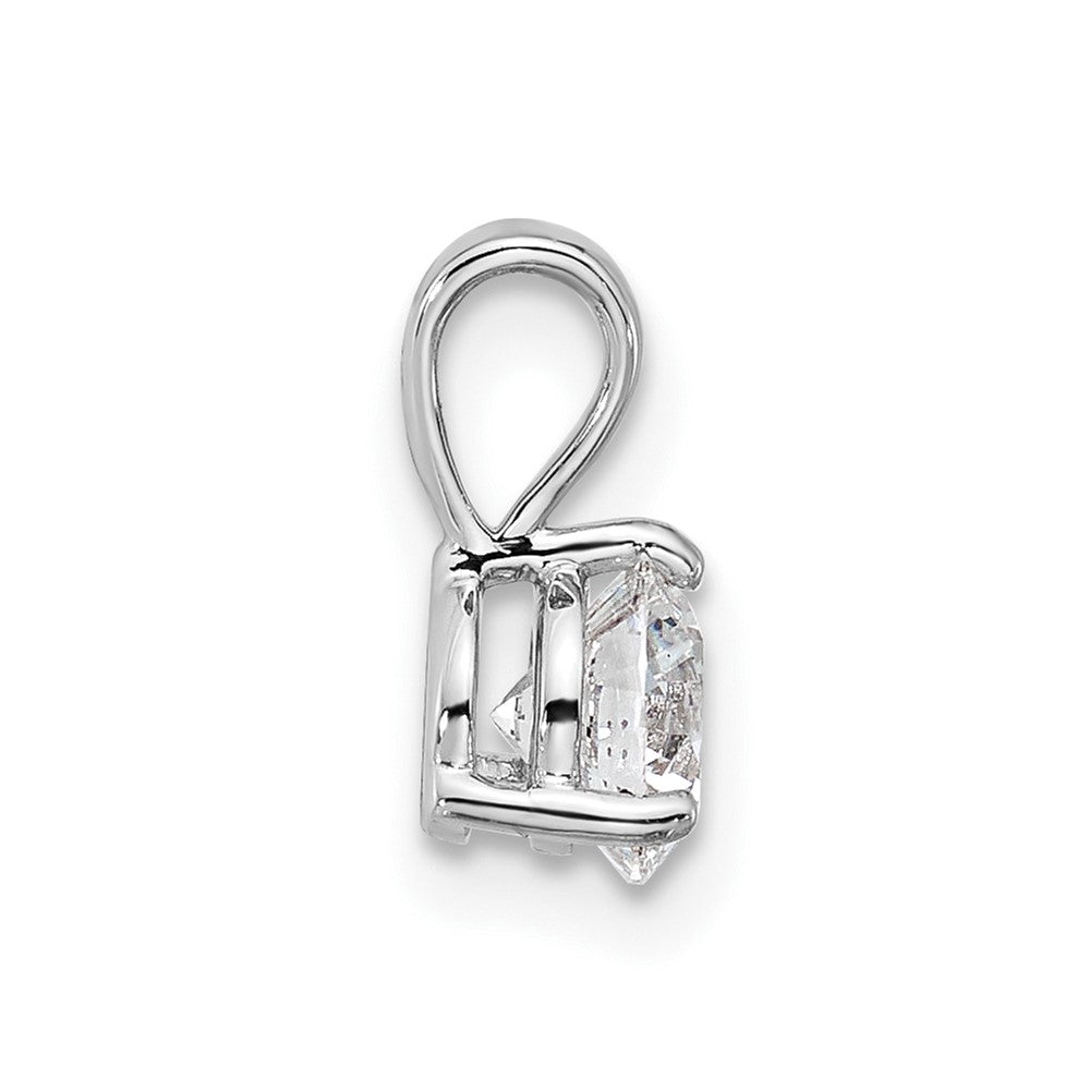 14K Weißgold 0,25 ct. Laborgezüchteter Diamant VS/SI+ G+ Dreikrappen-Solitär-Anhänger