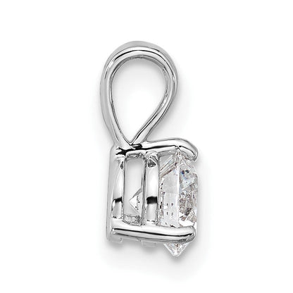 14K Weißgold 0,5 ct. Laborgezüchteter Diamant VS/SI+ G+ Solitär-Anhänger mit Dreikrappenfassung