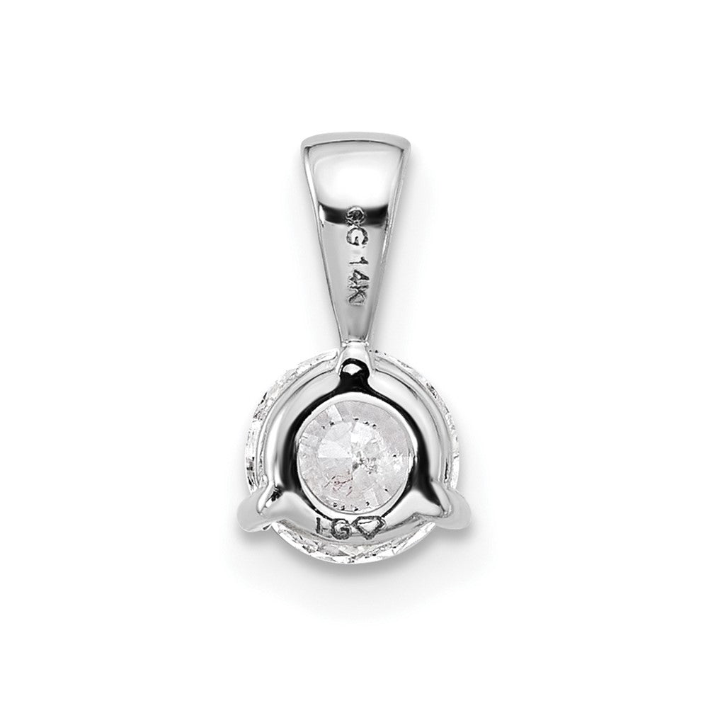 14K Weißgold 0,25 ct. Laborgezüchteter Diamant VS/SI+ G+ Dreikrappen-Solitär-Anhänger