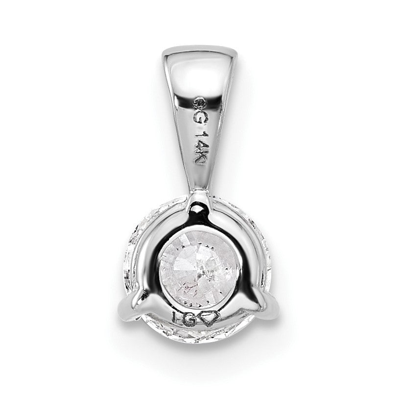 14K Weißgold 0,33 ct. Labordiamant VS/SI+ G+ Dreikrappen-Solitär-Anhänger