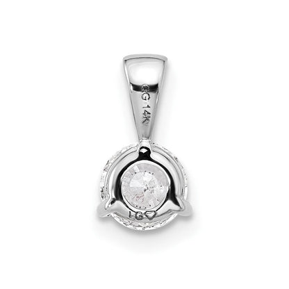 14K Weißgold 0,5 ct. Laborgezüchteter Diamant VS/SI+ G+ Solitär-Anhänger mit Dreikrappenfassung