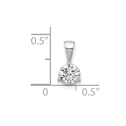 14K Weißgold 0,25 ct. Laborgezüchteter Diamant VS/SI+ G+ Dreikrappen-Solitär-Anhänger