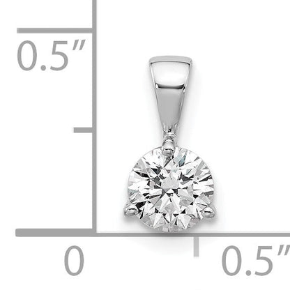 14K Weißgold 0,33 ct. Labordiamant VS/SI+ G+ Dreikrappen-Solitär-Anhänger