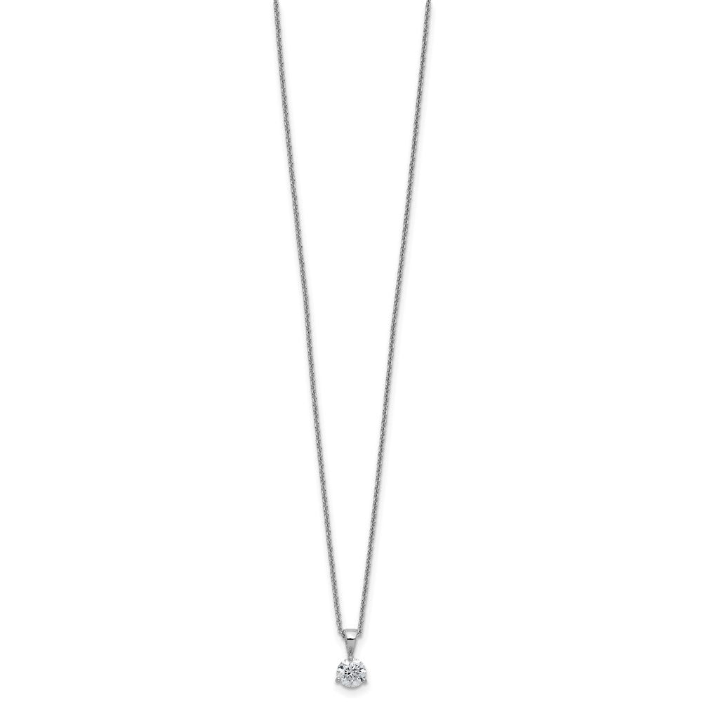 14K Weißgold 0,5 ct. Laborgezüchteter Diamant VS/SI+ G+ Solitär-Anhänger-Halskette mit Dreizack-Fassung, 18 Zoll