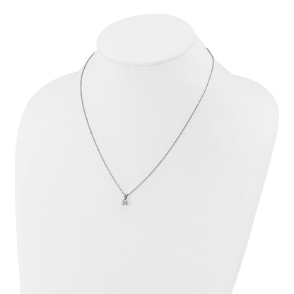 14K Weißgold Solitär-Anhängerkette mit 0,2 ct. im Labor gezüchtetem Diamant VS/SI+ G+, Drei-Krappen-Fassung, 45 cm (18 Zoll)