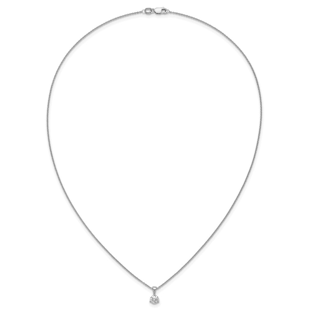 14K Weißgold Solitär-Anhängerkette mit 0,2 ct. im Labor gezüchtetem Diamant VS/SI+ G+, Drei-Krappen-Fassung, 45 cm (18 Zoll)