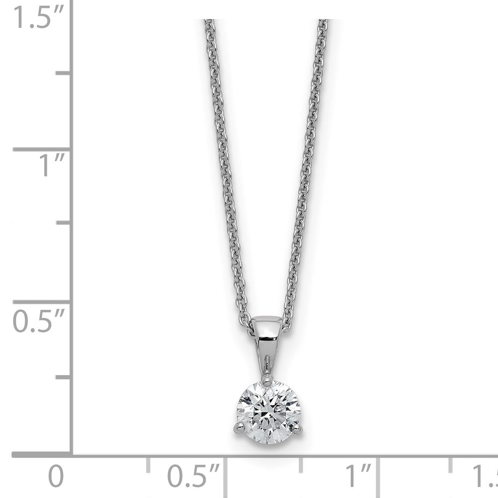 14K Weißgold Solitär-Anhängerkette mit 0,2 ct. im Labor gezüchtetem Diamant VS/SI+ G+, Drei-Krappen-Fassung, 45 cm (18 Zoll)