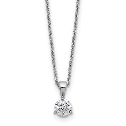 14K Weißgold Solitär-Anhängerkette mit 0,2 ct. im Labor gezüchtetem Diamant VS/SI+ G+, Drei-Krappen-Fassung, 45 cm (18 Zoll)