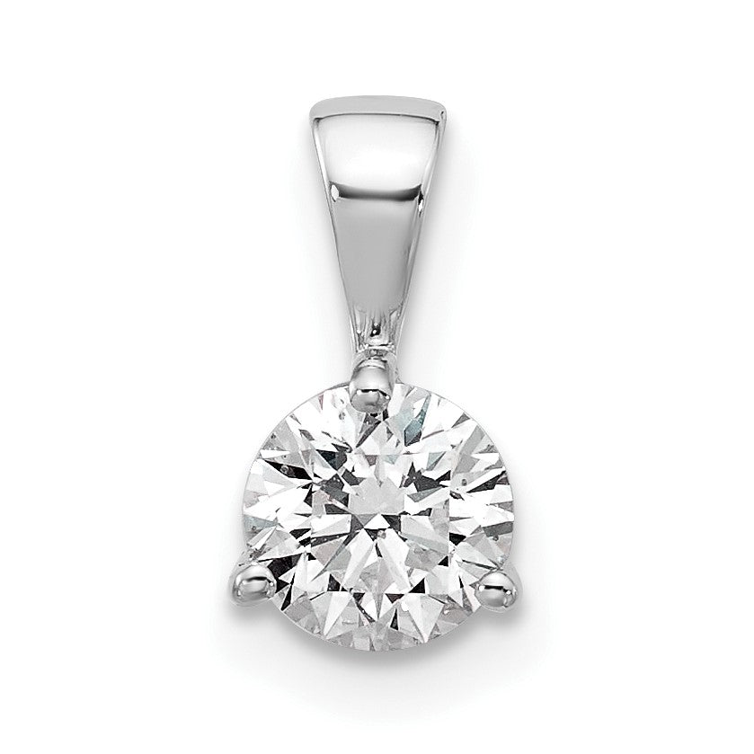 14K Weißgold 0,33 ct. Labordiamant VS/SI+ G+ Dreikrappen-Solitär-Anhänger
