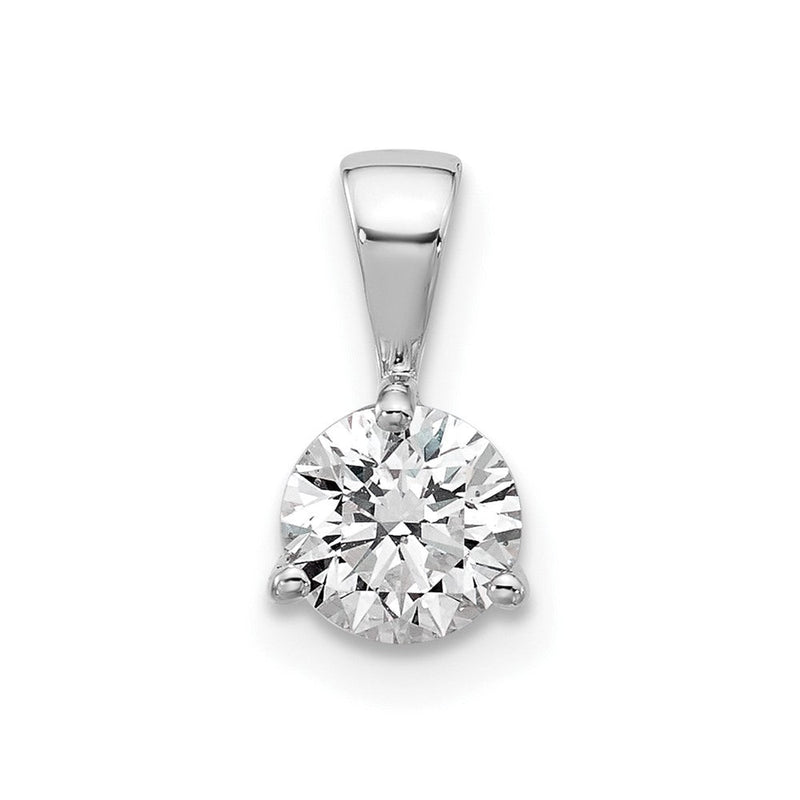 14K Weißgold 0,33 ct. Labordiamant VS/SI+ G+ Dreikrappen-Solitär-Anhänger