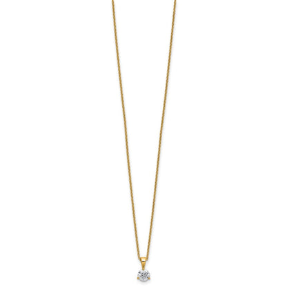14K Gelbgold 0,5 ct. Laborgezüchteter Diamant VS/SI+ G+ Drei-Krappen-Solitär-Anhänger-Halskette, 18 Zoll