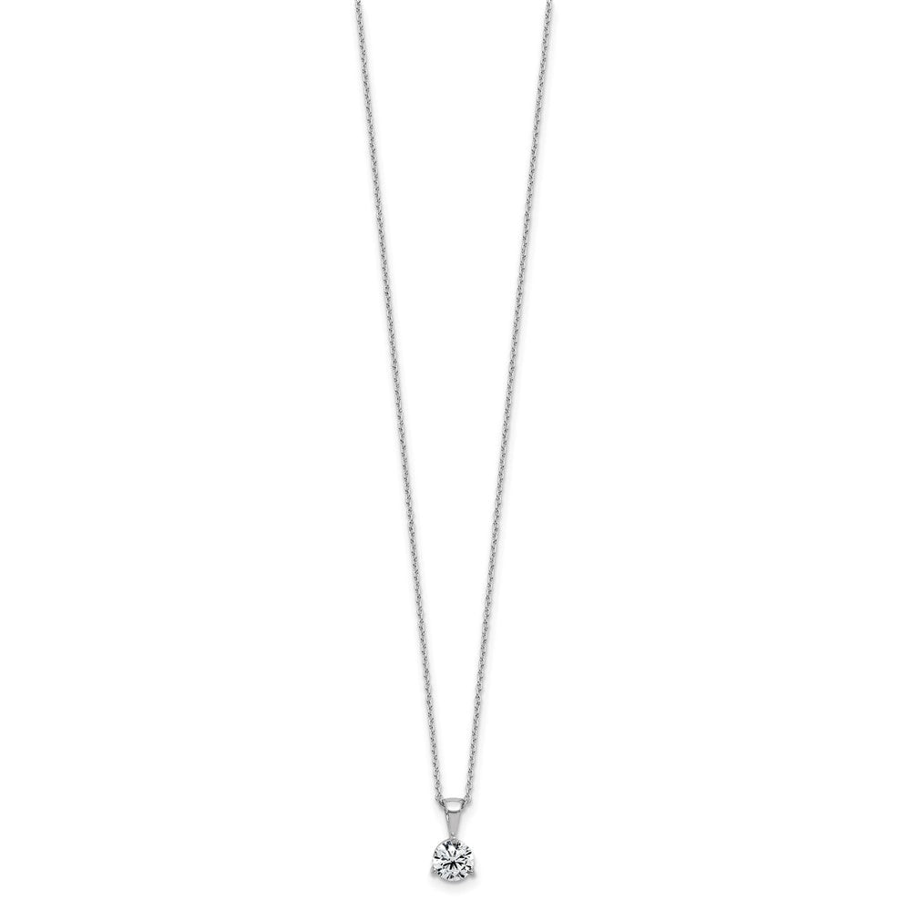 14k Weißgold 1 ct. Laborgezüchteter Diamant VS/SI+ G+ Dreizack-Solitär-Anhänger-Halskette 18 Zoll