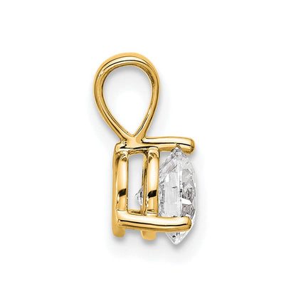 14K Gelbgold 0,75 ct. Laborgezüchteter Diamant VS/SI+ G+ Dreikrappen-Solitär-Anhänger