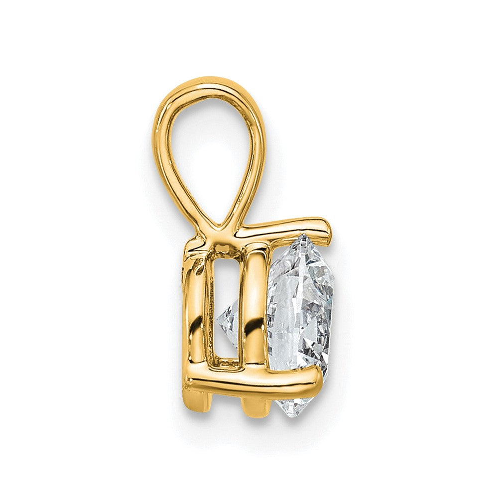 14K Gelbgold 1 ct. Laborgezüchteter Diamant VS/SI+ G+ Dreikrappen-Solitär-Anhänger