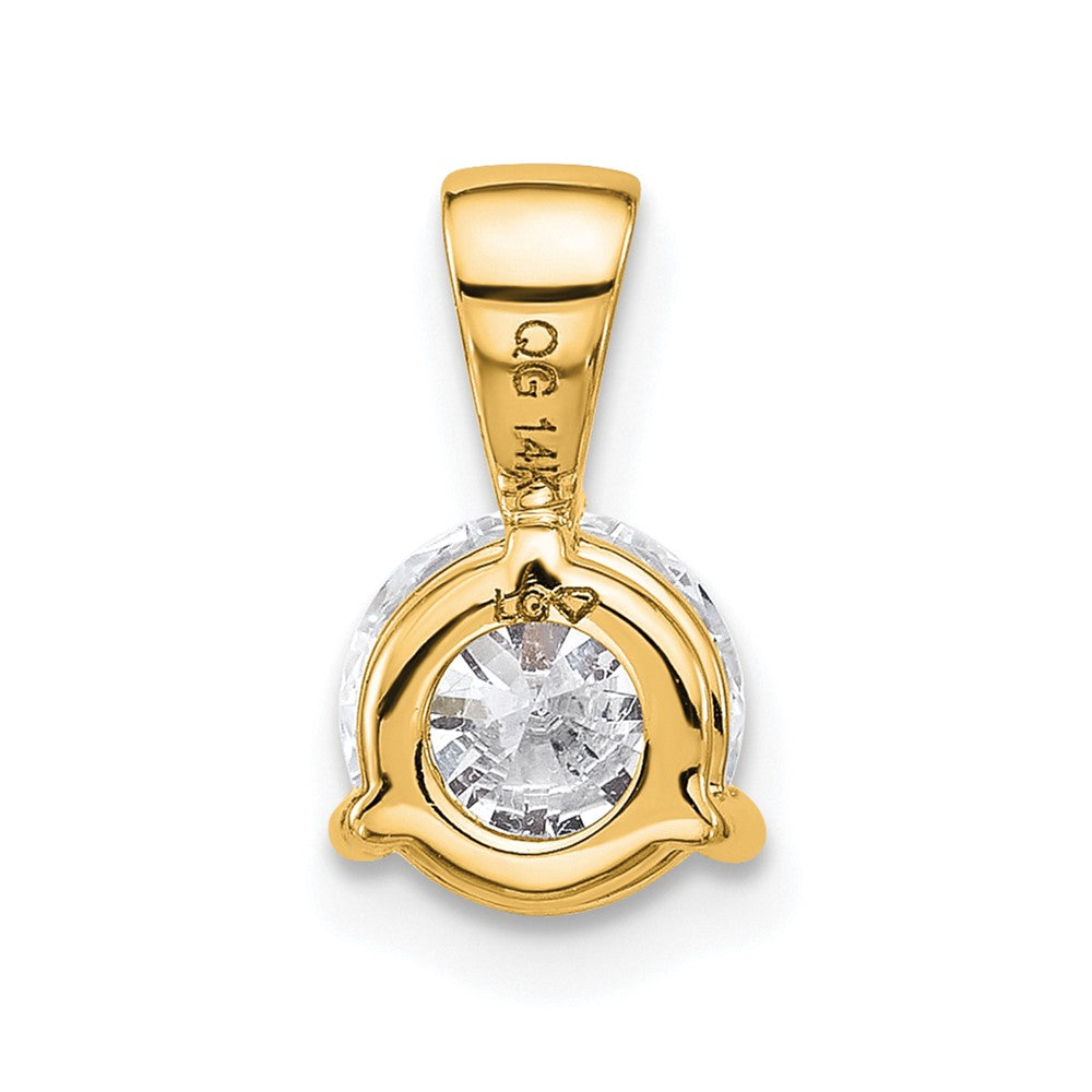 14K Gelbgold 1 ct. Laborgezüchteter Diamant VS/SI+ G+ Dreikrappen-Solitär-Anhänger