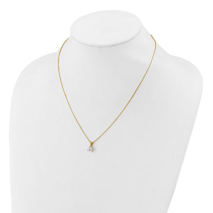 14K Gelbgold Solitär-Anhänger-Halskette mit 1 ct. im Labor gezüchtetem Diamant, VS/SI+ G+, Dreikrappenfassung, 18 Zoll