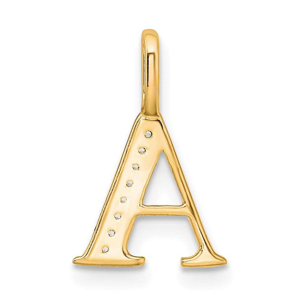10K Gelbgold 10K Diamant Buchstabe A Initiale Anhänger