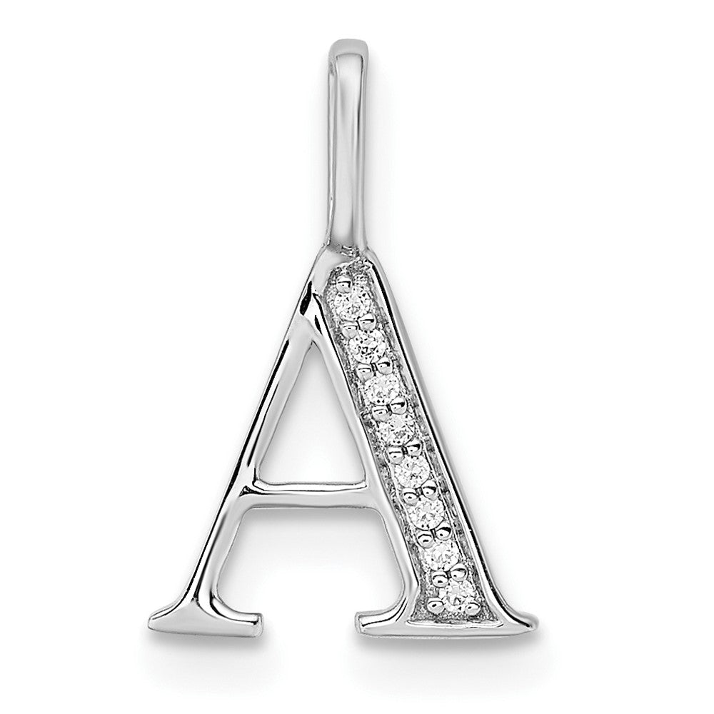14K Weißgold Diamant-Buchstaben-Anhänger „A" (echter Diamant)