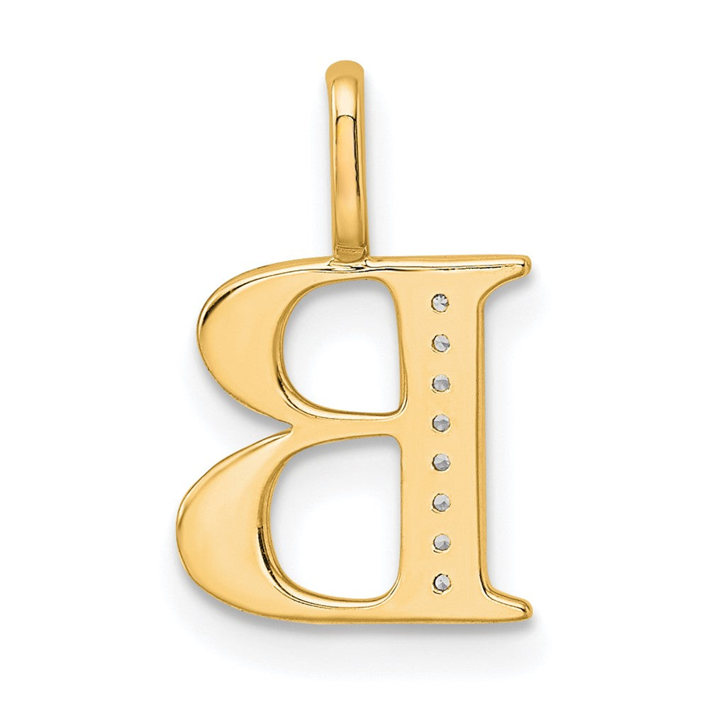10K Gelbgold 10K Diamant Buchstabe B Initiale Anhänger