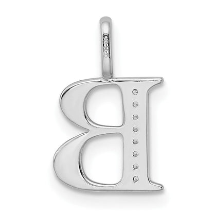 14K Weißgold Echter Diamant Buchstabe-B-Initial-Anhänger
