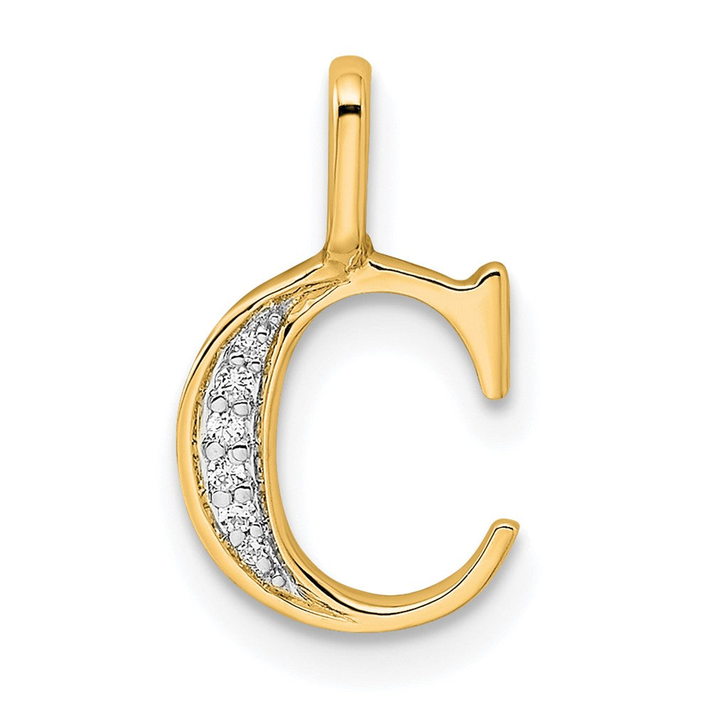 10K Gelbgold 10K Diamant Buchstabe C Initiale Anhänger