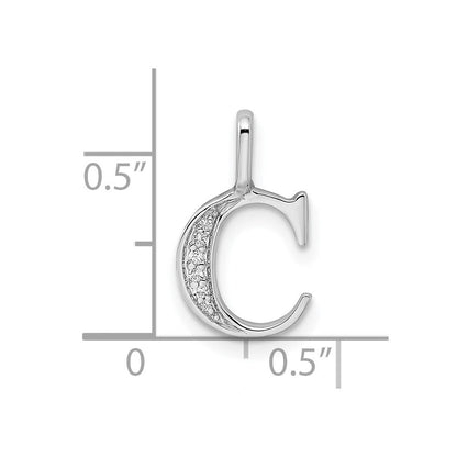 14K Weißgold Anhänger mit Initiale „C“ aus echten Diamanten