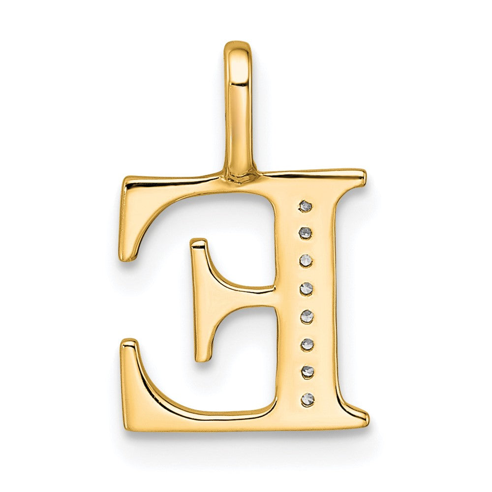 10K Gelbgold 10K Diamant Buchstabe E Initiale Anhänger