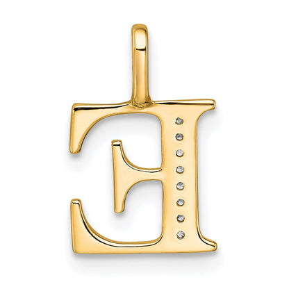 10K Gelbgold 10K Diamant Buchstabe E Initiale Anhänger