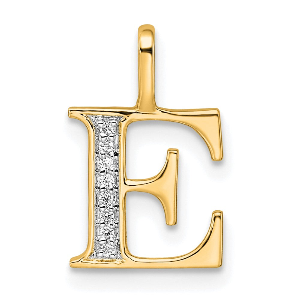 10K Gelbgold 10K Diamant Buchstabe E Initiale Anhänger