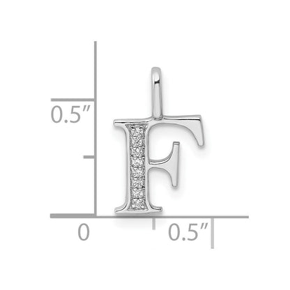 14K Weißgold Anhänger mit echtem Diamant-Buchstaben „F“