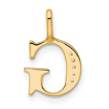 10K Gelbgold 10K Diamant Buchstabe G Initiale Anhänger